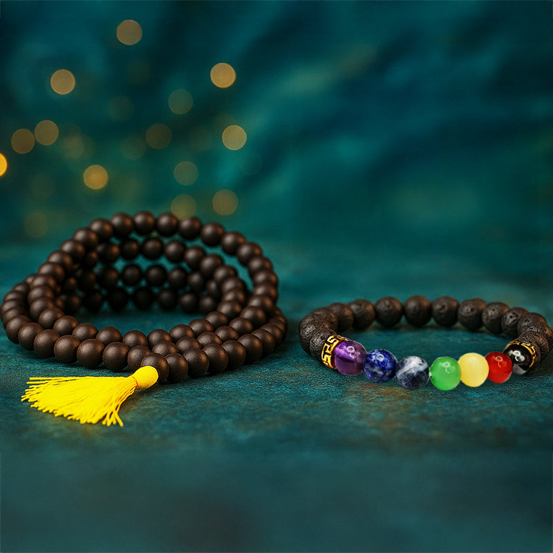 Karungali mala seven chakra bracelet  Combo