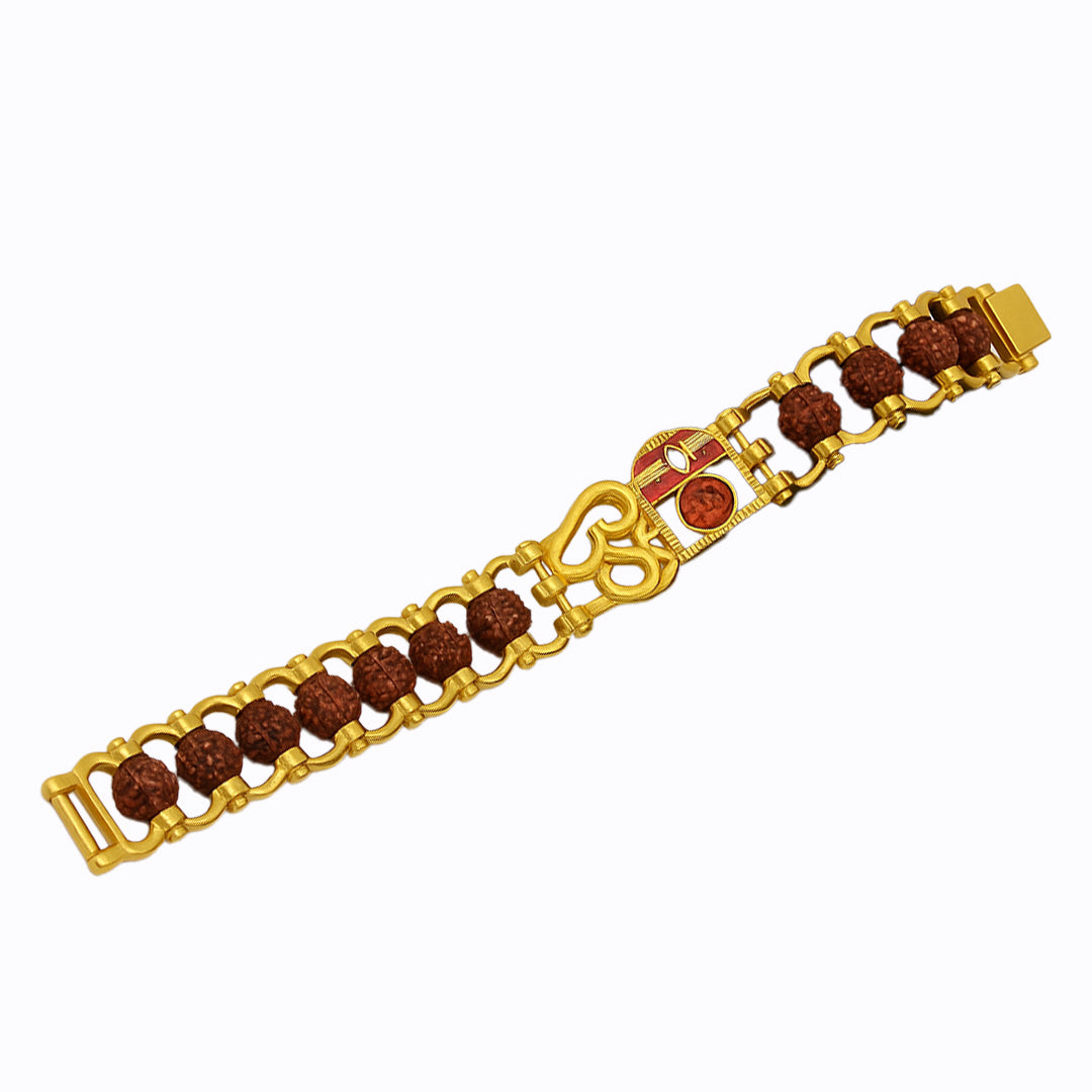 Om Trishul  Tripund Tilak Rudraksha Bracelet