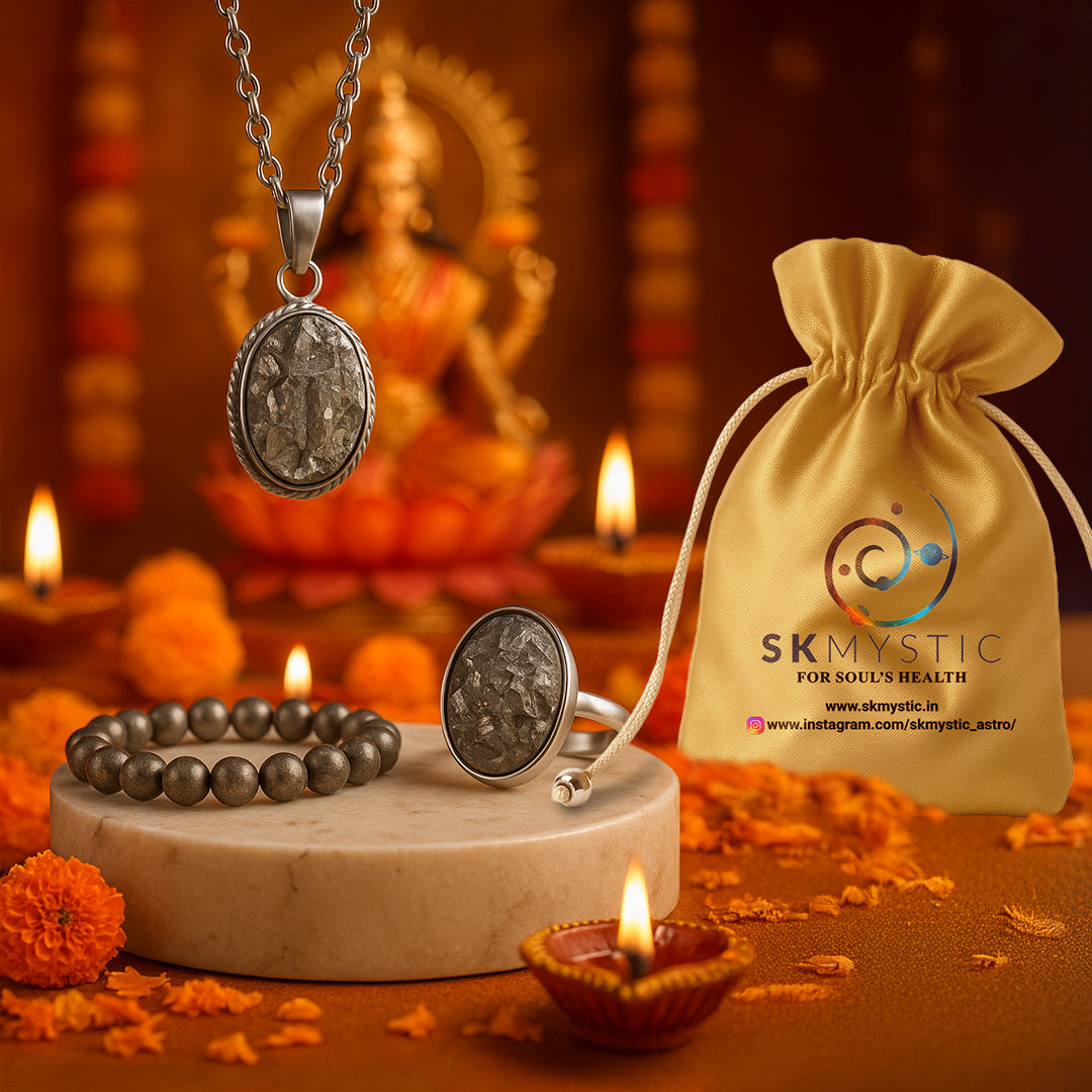 Pyrite Combo Bracelet with Ring & Pendant : Triple Power Gemstone Collection